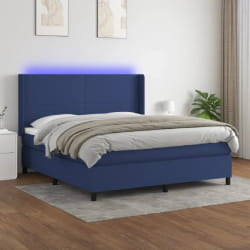 VIDAXL vidaXL sommier à lattes avec LED - Bleu 160x200 cm