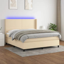 VIDAXL Sommier à lattes LED Crème 180x200 cm