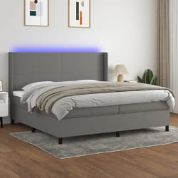 vidaXL Sommier à lattes avec matelas 200x200 - Gris foncé