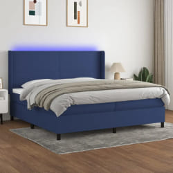 vidaXL Sommier tapissier Bleu 200x200 cm Tissu