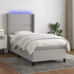 VidaXL Sommier à lattes avec LED Gris clair 100x200 cm