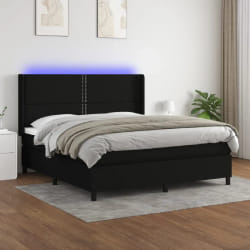 VidaXL Sommier et matelas avec LED - Noir