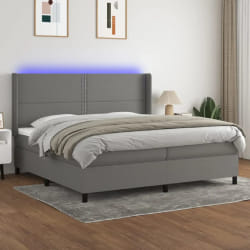 vidaXL Sommier LED Gris foncé 200x200 cm