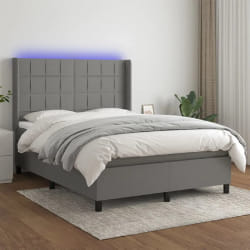 VidaXL Sommier à lattes et LED - Gris foncé