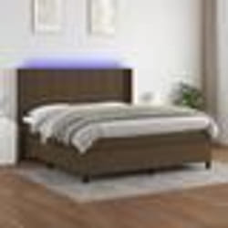 vidaXL Sommier à lattes de lit matelas et LED Marron foncé 160x200 cm - 160 x 200 cm