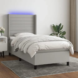 vidaXL Sommier avec matelas - Gris clair