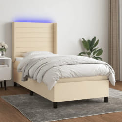 vidaXL Sommier à lattes - Crème 100x200 cm Tissu