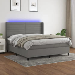 VIDAXL Sommier LED Gris foncé
