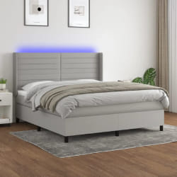 vidaXL Sommier à lattes LED Gris clair 180x200 cm