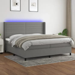 vidaXL Sommier à lattes LED Gris foncé 200x200 cm
