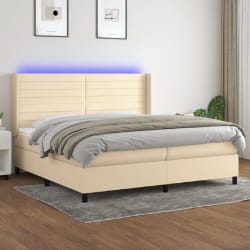 VIDAXL Sommier à lattes de lit LED crème 200x200 cm