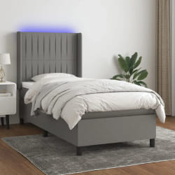 VIDAXL Sommier à lattes de lit matelas LED Gris foncé 80x200 cm
