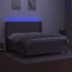 vidaXL Sommier à lattes de lit matelas et LED Taupe 180x200 cm Tissu - 180 x 200 cm