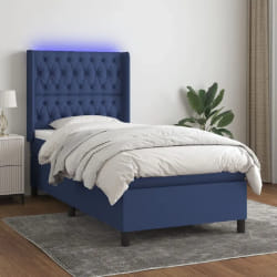VIDAXL Lit à Sommier LED Bleu 80x200cm