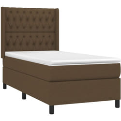 Vidaxl - Sommier À Lattes De Lit Matelas Led Marron Foncé 90x190cm Tissu