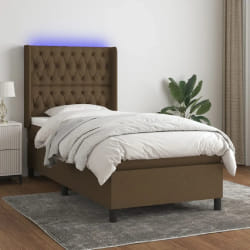 VIDAXL Sommier à lattes avec LED 90x200 cm marron foncé