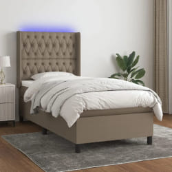 vidaXL Sommier à lattes de lit avec LED - Taupe 100x200 cm