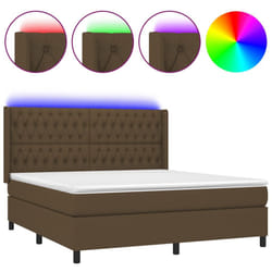 vidaXL Sommier à lattes de lit matelas et LED Marron foncé 180x200cm - 180 x 200 cm