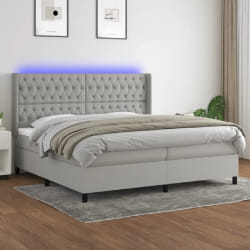 vidaXL Sommier à lattes avec matelas 200x200 - Gris clair