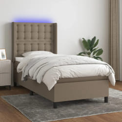 vidaXL Sommier LED Taupe 80x200 cm