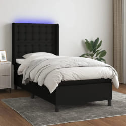VIDAXL Sommier à lattes LED - Noir 90x190 cm