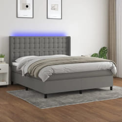 VidaXL Sommier à LED avec matelas 160x200 cm
