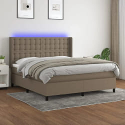 vidaXL Sommier Matelas LED Taupe 180x200 cm