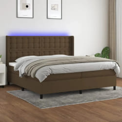 Sommier à lattes vidaXL avec LED 200x200 cm - Marron foncé