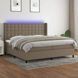 vidaXL Sommier à lattes - LED - Taupe - 200x200 cm