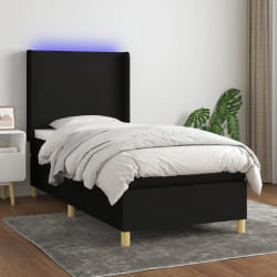 vidaXL Sommier LED Noir 80x200
