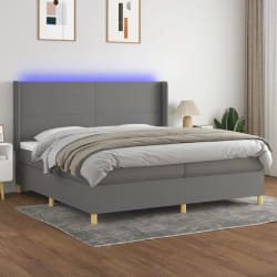VIDAXL Sommier lit matelas LED gris foncé 200x200 cm