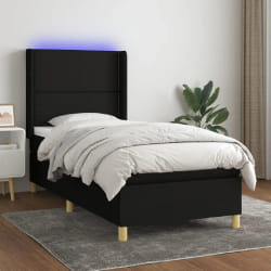 VIDAXL Sommier lit matelas LED noir 80x200 cm