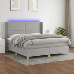 VIDAXL Gris clair 180x200cm avec LED