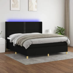 vidaXL Sommier à lattes avec LED - Noir