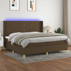 VidaXL Sommier à lattes et LED - Marron foncé