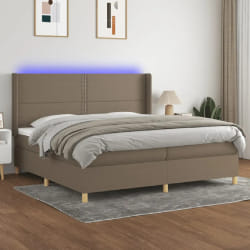 vidaXL Sommier à lattes de lit LED - Taupe