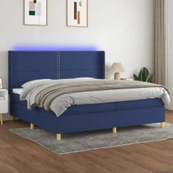 vidaXL Sommier à lattes - Bleu 200x200 cm Tissu