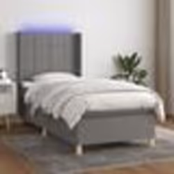 vidaXL Sommier à lattes de lit matelas LED Gris foncé 80x200cm Tissu - 80 x 200 cm
