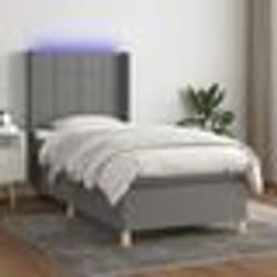vidaXL Sommier à lattes de lit matelas LED Gris foncé 80x200cm Tissu - 80 x 200 cm