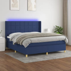 VidaXL Sommier à lattes avec matelas et LED - Bleu 160x200 cm