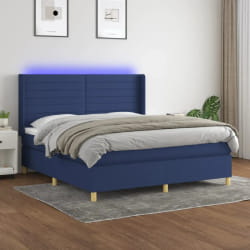 vidaXL Sommier à lattes de lit avec LED - Bleu