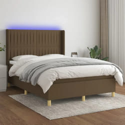 vidaXL Sommier avec Matelas et LED - 140x190 cm