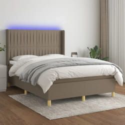 vidaXL Sommier à lattes et matelas LED 140x200 - Taupe