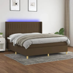 vidaXL Sommier à lattes avec LED 160x200 cm - Marron foncé