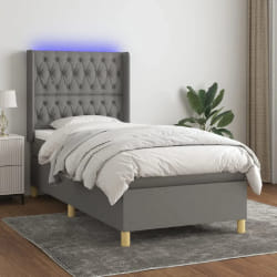 vidaXL Sommier à lattes de lit matelas LED Gris foncé 80x200