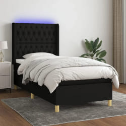 VIDAXL Sommier à lattes avec matelas et LED 80x200 cm Noir