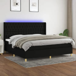 vidaXL Sommier et matelas LED - Noir
