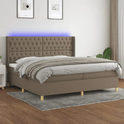 vidaXL Sommier à lattes Taupe 200x200 cm Tissu