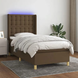 vidaXL Sommier à lattes LED - Marron foncé 80x200 cm