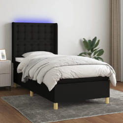 vidaXL Sommier à lattes avec matelas - Noir